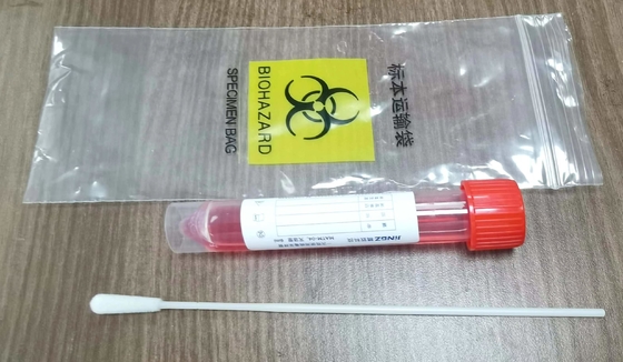 3ml Solüsyonlu Kırmızı Kapaklı 10ml Numune Swab Taşıma Tüpü