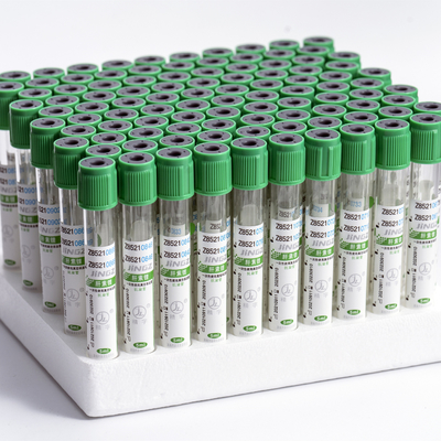 Tıbbi kan toplama tüpü Pet / Glass Green Heparin Test tüpü
