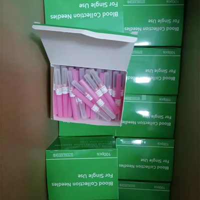 18G Pembe Kalem Tipi Kan Alma İğnesi Çoklu Numune EO Gaz Sterilizasyonu