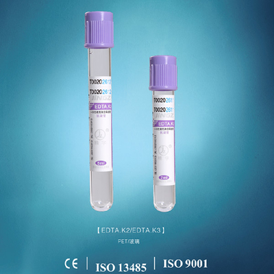 PET Glass K2 EDTA Tüp Mor Vacuum 16*100mm Hematolojik İncelemeler İçin
