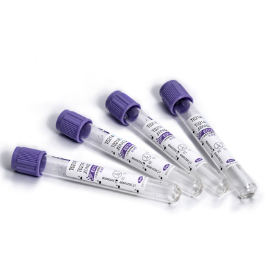 K3/K2 EDTA Tüpü Lavanta Kapağı Vakumlu Kan Alma Tüpü 0.5-10ml Cam Plastik