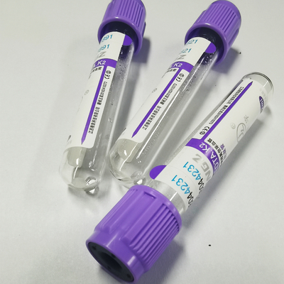 Mor Kapaklı Vakumlu EDTA'lı Kan Alma Tüpü K3 EDTA 3.2mg/ml Plastik Test Tüpü