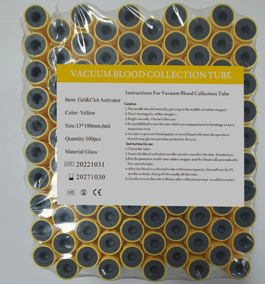 4ml 5ml 6ml 8ml Cam Jel Test Jeli Pıhtı Aktivatör Tüpü Vakum 13*100mm