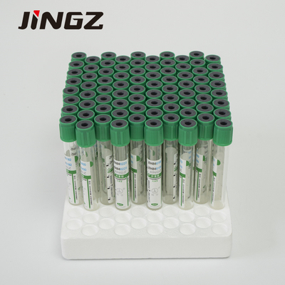 Tıbbi kan toplama tüpü Pet / Glass Green Heparin Test tüpü