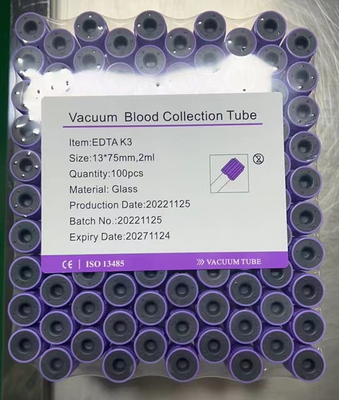 Basın Kapağı K3 EDTA Kan Alma Tüpü Steril Vakum Tüpü 2ml