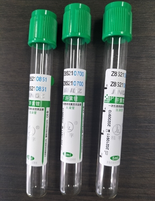 Vacuum Kan Test Flakon Lityum Heparin Tüp OEM Etiketi 100pcs Paket 1-10ml
