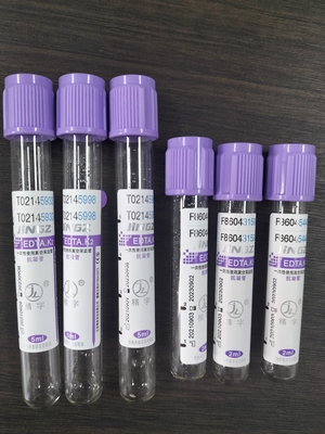 CE Onaylı K2 EDTA Tüp Mor üst kapağı tıbbi kan toplama tüpü Tip 1ml-10ml