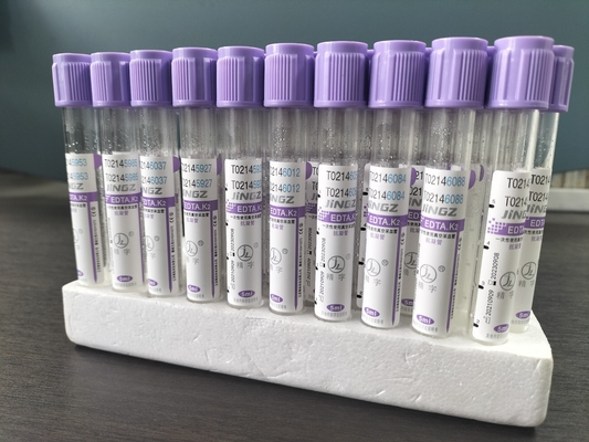 CE Onaylı K2 EDTA Tüp Mor üst kapağı tıbbi kan toplama tüpü Tip 1ml-10ml