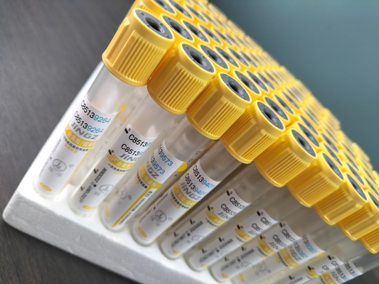 Sarı Üst Steril Gel Pıhtı Aktivatörü SST Vakum Kan Örneği Toplama Tüpü Hastane için