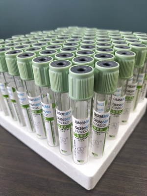 Tıbbi kan toplama tüpü 2ml-10ml Açık yeşil kapaklı baskı kapaklı kan testi tüpü