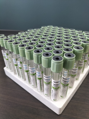 Tıbbi kan toplama tüpü 2ml-10ml Açık yeşil kapaklı baskı kapaklı kan testi tüpü