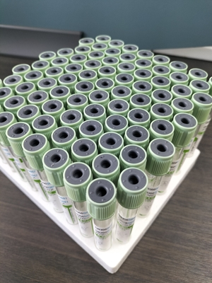 Tıbbi kan toplama tüpü 2ml-10ml Açık yeşil kapaklı baskı kapaklı kan testi tüpü