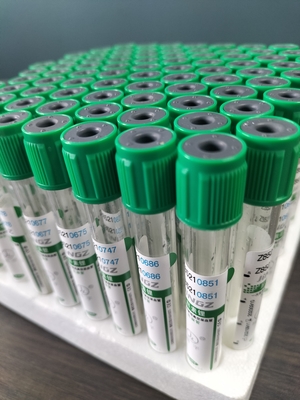 Yeşil Kapak 2ml-10ml Sodyum Heparin Tıbbi Kan Toplama Teste Tüpleri