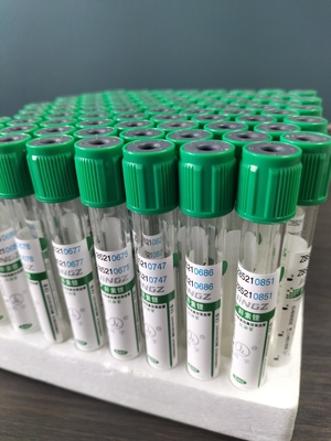 Yeşil Kapak 2ml-10ml Sodyum Heparin Tıbbi Kan Toplama Teste Tüpleri