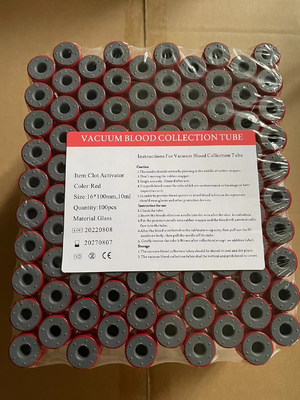 16*100mm 10ml bağımlılık yapmayan tüp vakumlu kan testi tüpü