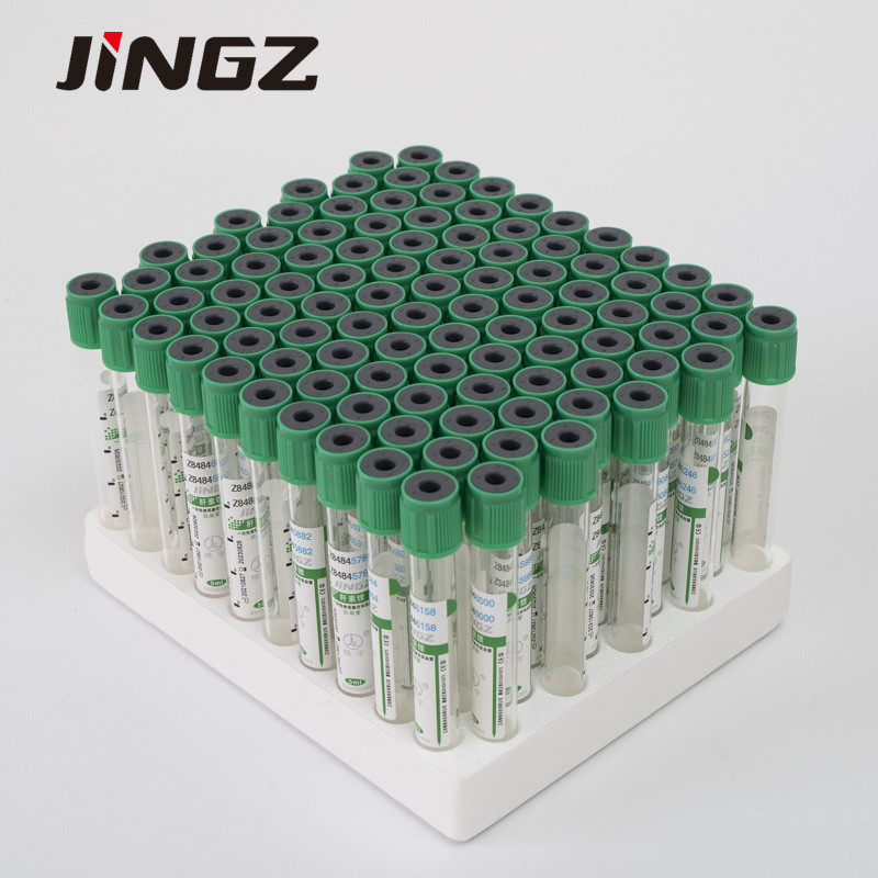 13*75mm Yeşil Üst Lityum Heparin Tüpü Biyokimyasal Testler İçin 4 Ml Kan Tüpleri