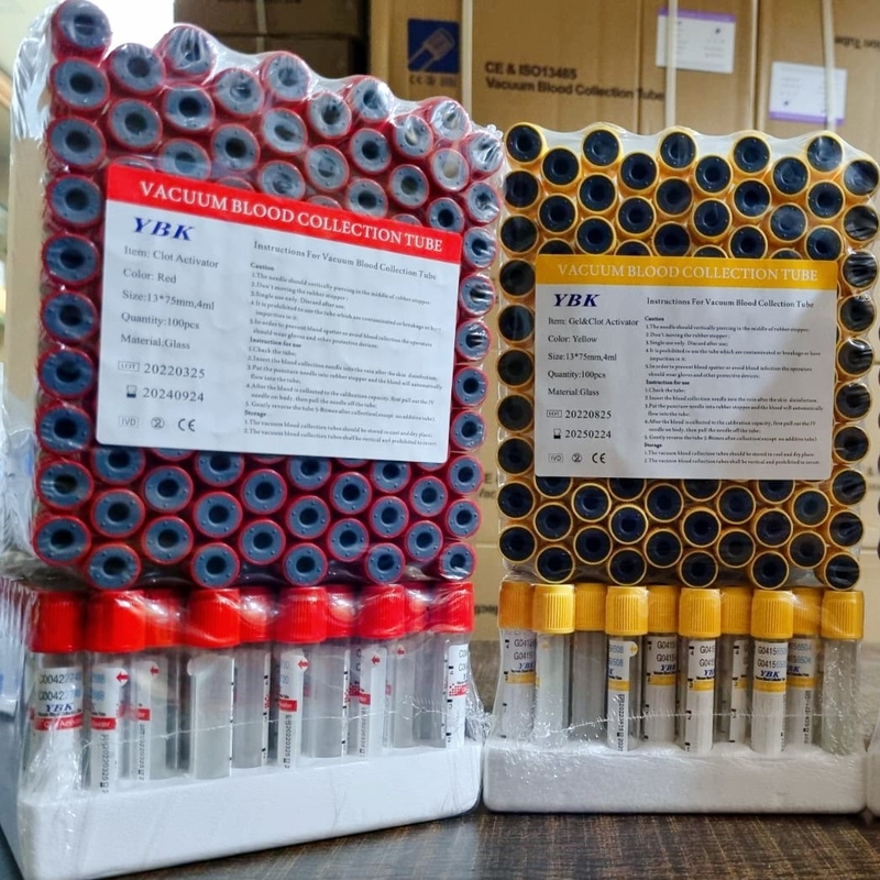 Kırmızı Sarı Yeşil Mavi Siyah Mor Renkli Vakumlu Kan Örneği Toplama Tüpleri