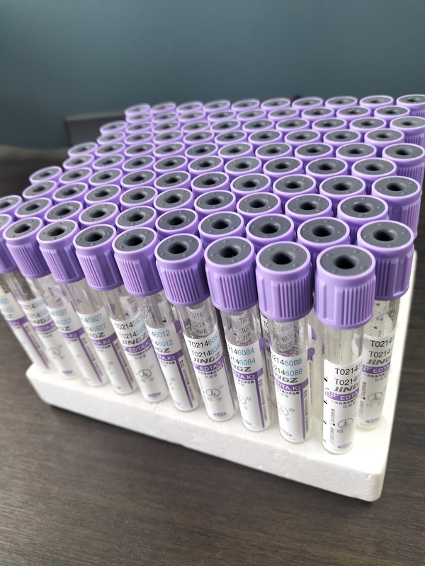 CE Onaylı K2 EDTA Tüp Mor üst kapağı tıbbi kan toplama tüpü Tip 1ml-10ml